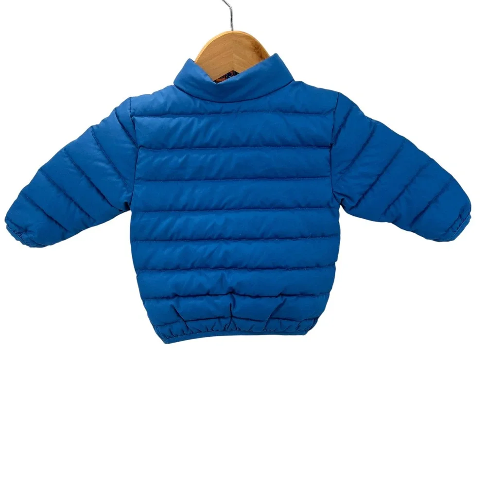 REI Co-op 650 Down Reversible Puffer Jacket Blue Whimsical Print Infant 18M